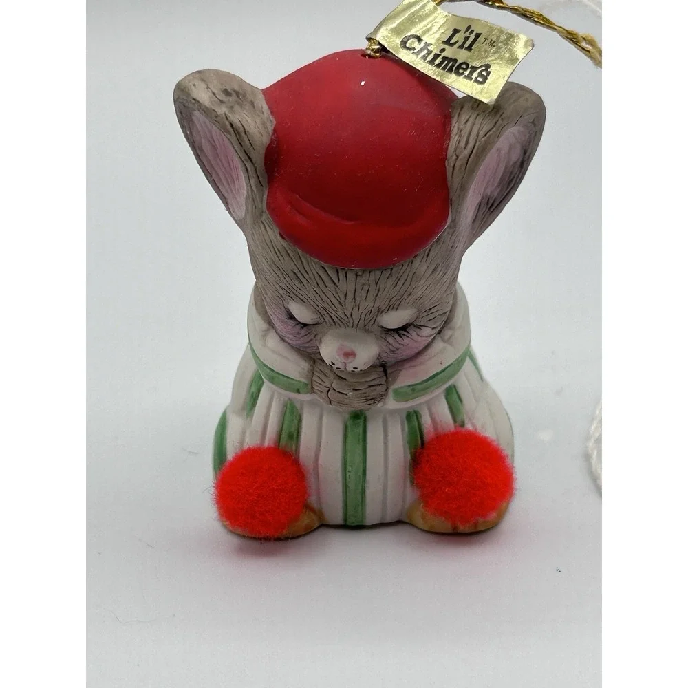 Jasco Little Chimer SLEEPY MOUSE Christmas Bell/Ornament 2-3/4